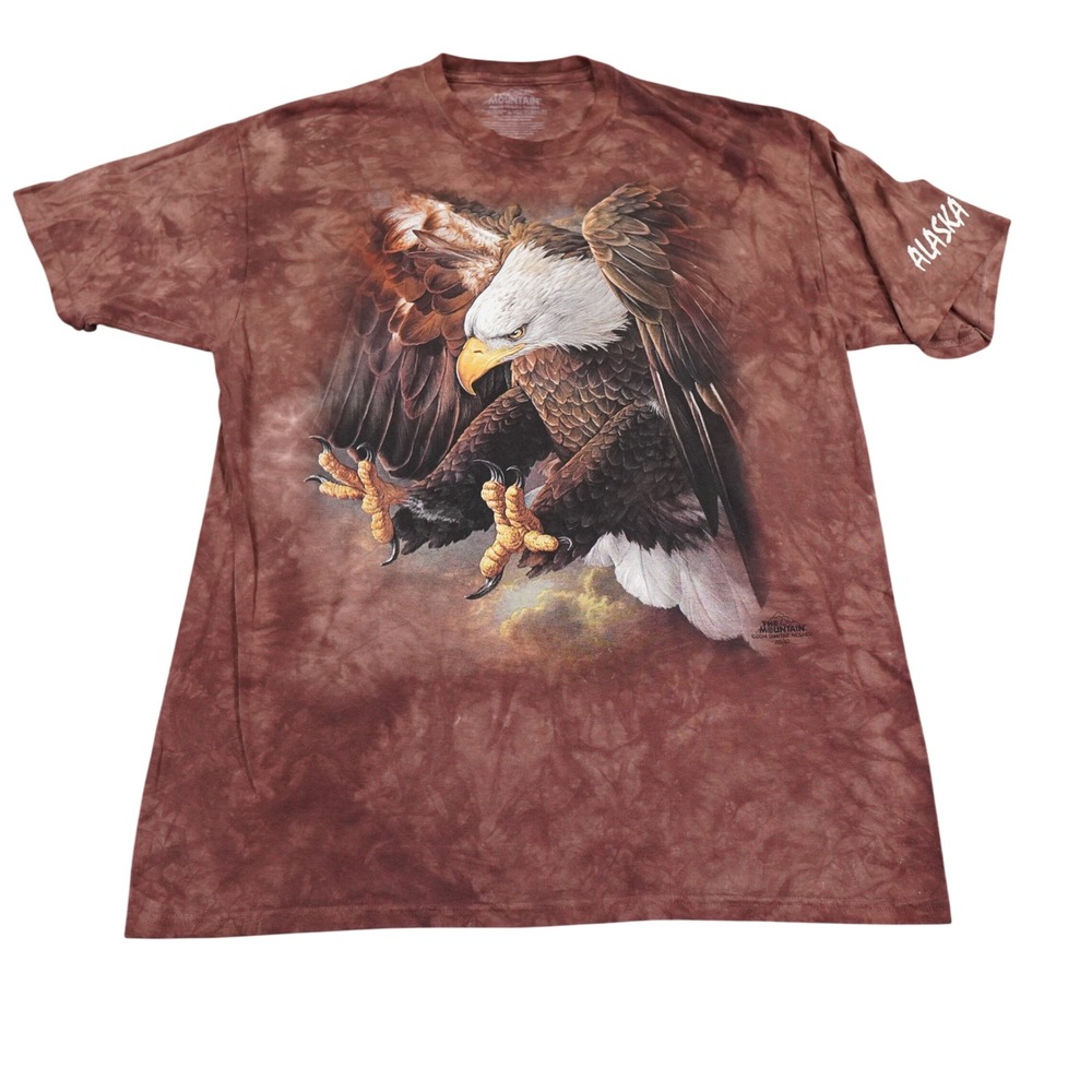 The Mountain Alaska Eagle T Shirt Men 2XL Alaska Nature Graphic Tie Dye Tee